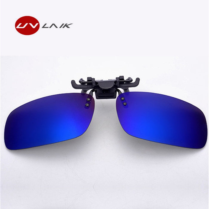 UVLAIK Mens Polarized Clip on Sunglasses Men Women Myopia Flip Up Sun Glasses Night Vision Driving Clip on Glasses