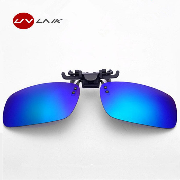 UVLAIK Mens Polarized Clip on Sunglasses Men Women Myopia Flip Up Sun Glasses Night Vision Driving Clip on Glasses