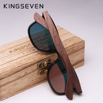 KINGSEVEN Mens Sunglasses Polarized Walnut Wood Mirror Lens Sun Glasses Women Brand Design Colorful Shades Handmade