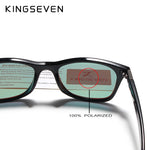 KINGSEVEN Brand Classic Mens Polarized Square Sunglasses Mirror Lens Unisex Sun Glasses Black Frame Eyewear