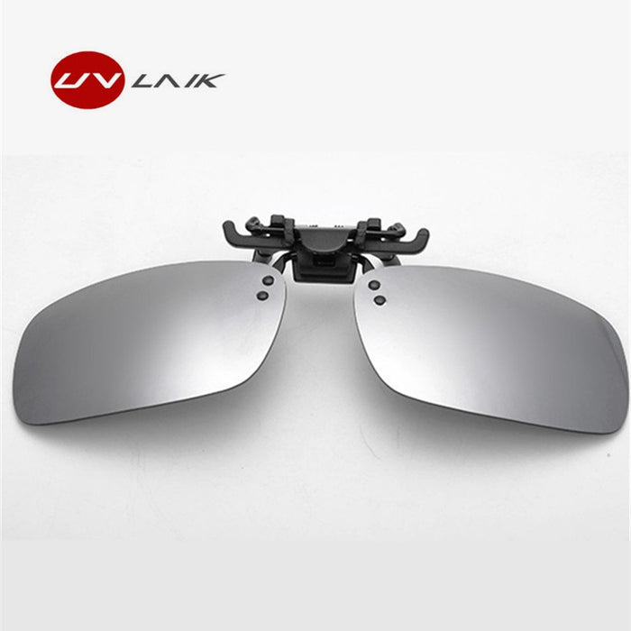 UVLAIK Mens Polarized Clip on Sunglasses Men Women Myopia Flip Up Sun Glasses Night Vision Driving Clip on Glasses