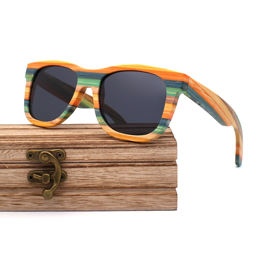 2020 Mens Sunglasses Polarized Bamboo Wood Mirror Lens Sun Glasses Women Brand Design Colorful Shades Handmade