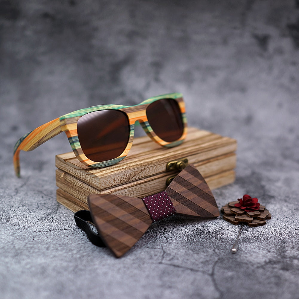 2020 Mens Sunglasses Polarized Bamboo Wood Mirror Lens Sun Glasses Women Brand Design Colorful Shades Handmade