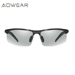 AOWEAR Mens Photochromic Sunglasses Men Polarized Day Night Driving Chameleon Glasses Aluminium Magnesium Sports Style Sunglass