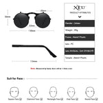 XIU Flip Up Steampunk Sunglasses Men Round Vintage Mens Sunglass Brand Designer Fashion Glasses UV400