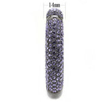 LO4312 - TIN Cobalt Black Brass Bangle with Top Grade Crystal  in