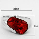 LOS640 - Silver 925 Sterling Silver Ring with AAA Grade CZ  in Garnet