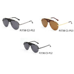 OVIEDO | PJ738 - Classic Polarized Aviator Fashion Ornate Brow Bar