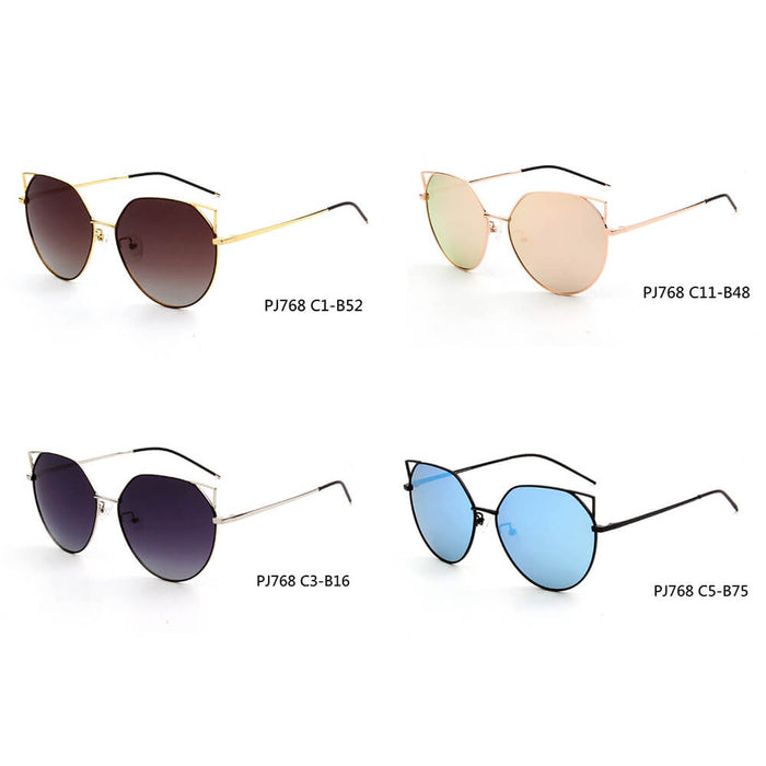 PROVENCE | PJ768 - Women Polarized Round Cat Eye Sunglasses