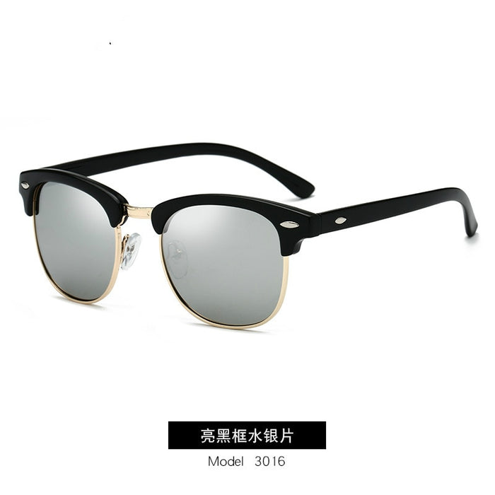 Polarized Sunglasses Men Women R3016B Brand Design Eye Sun Glasses Women Semi Rimless Classic Men Sunglasses Oculos De Sol UV400