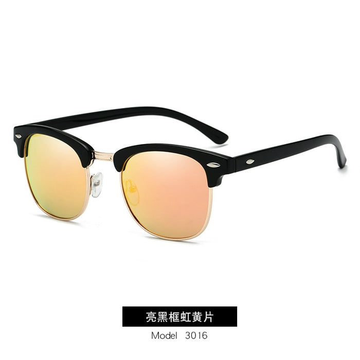 Polarized Sunglasses Men Women R3016B Brand Design Eye Sun Glasses Women Semi Rimless Classic Men Sunglasses Oculos De Sol UV400