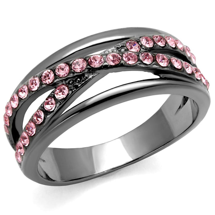 Women Stainless Steel Synthetic Crystal Rings