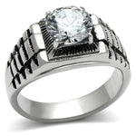 Men Stainless Steel Cubic Zirconia Rings TK485