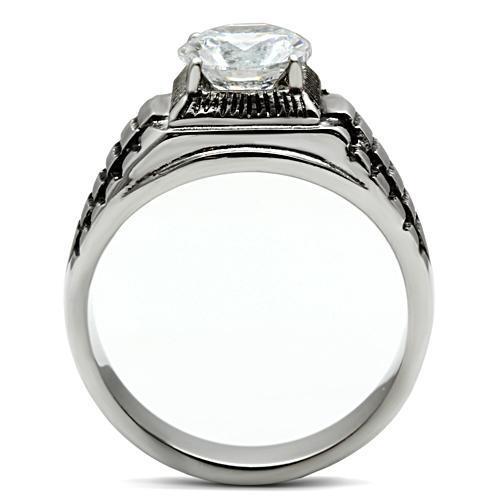 Men Stainless Steel Cubic Zirconia Rings TK485