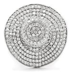 TS015 - Rhodium 925 Sterling Silver Ring with AAA Grade CZ  in Clear