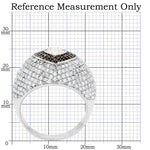 TS022 - Rhodium + Ruthenium 925 Sterling Silver Ring with AAA Grade CZ