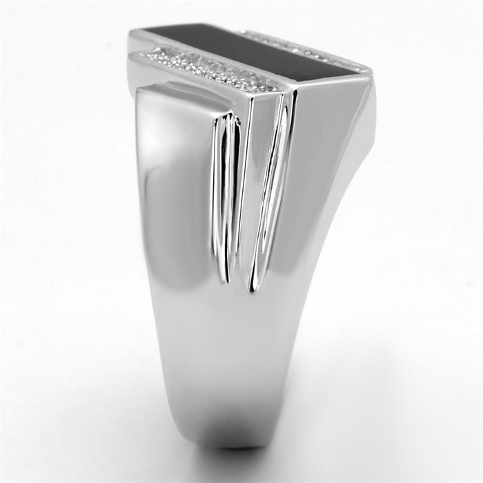 TS218 Rhodium 925 Sterling Silver Ring with AAA