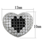 TS483 - Rhodium + Ruthenium 925 Sterling Silver Earrings with AAA