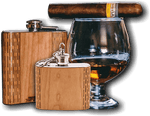 6 oz. Wooden Hip Flask (US Army Flag in American Cherry)