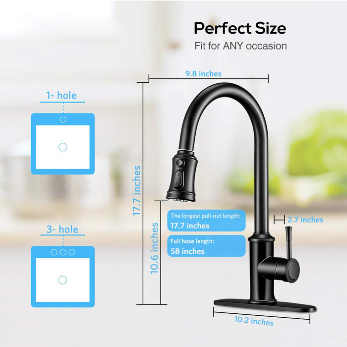 Kitchen Faucet- 3 Modes Pull Down Sprayer Kitchen Tap Faucet Head