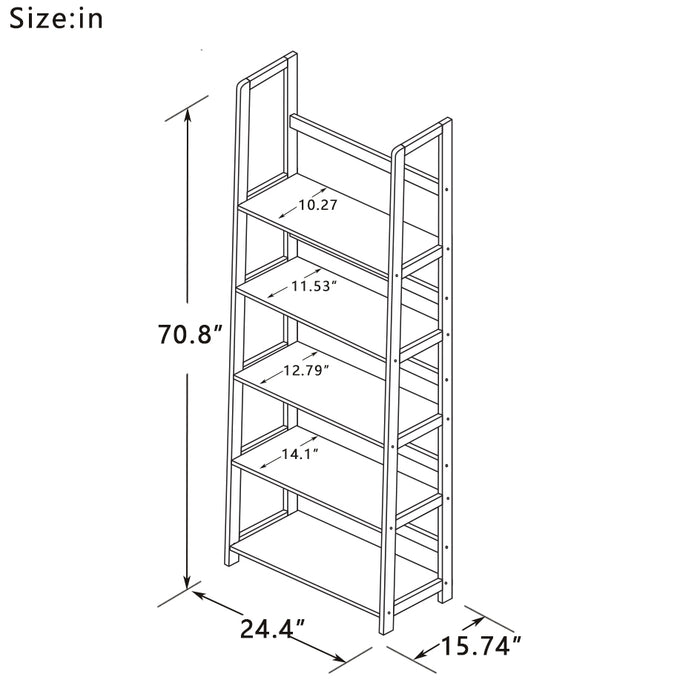 Solid bamboo wood oxford “A”frame ladder display bookshelf