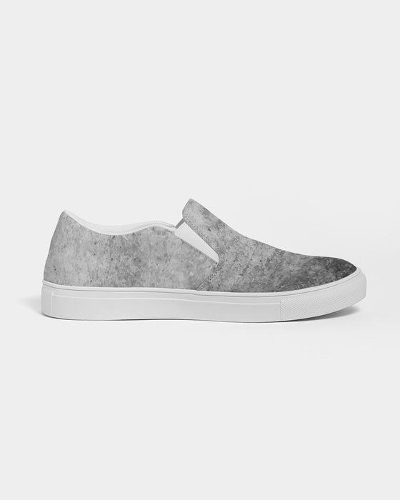 Mens Sneakers, Grey Low Top Slip-On Canvas Sports Shoes - E3T375