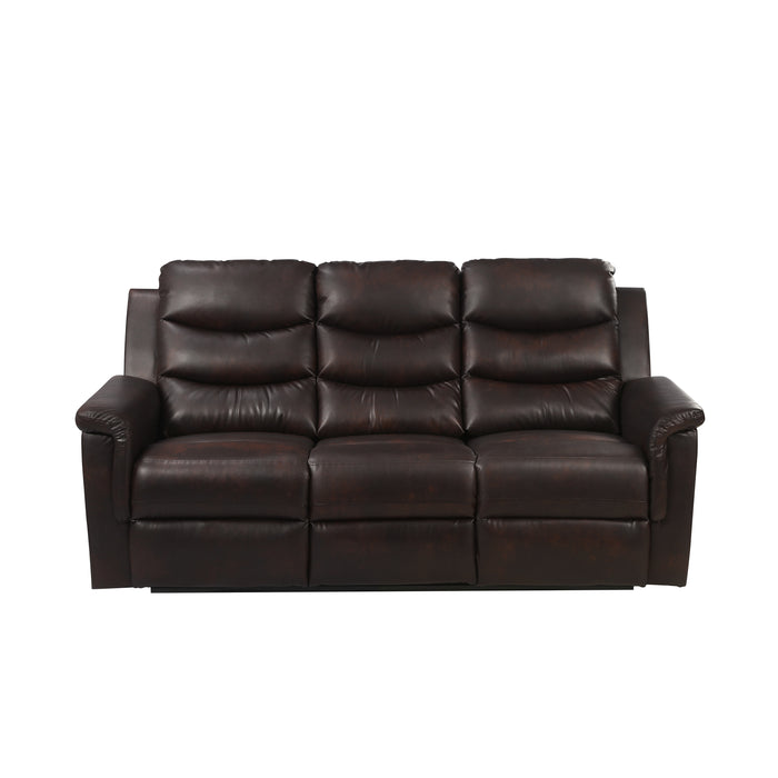 2 Piece Manual Recliner Living Room Set Grey BROWN PU(（This product is an oversized item / LTL )