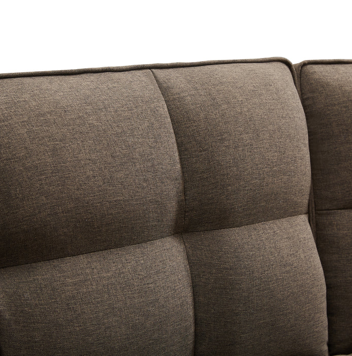 Easy Assembly Loveseat Linen Sleeper Sofa Gray Brown