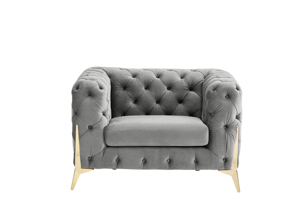 Gray Armchair Velvet Sofa for Living Room Furniture