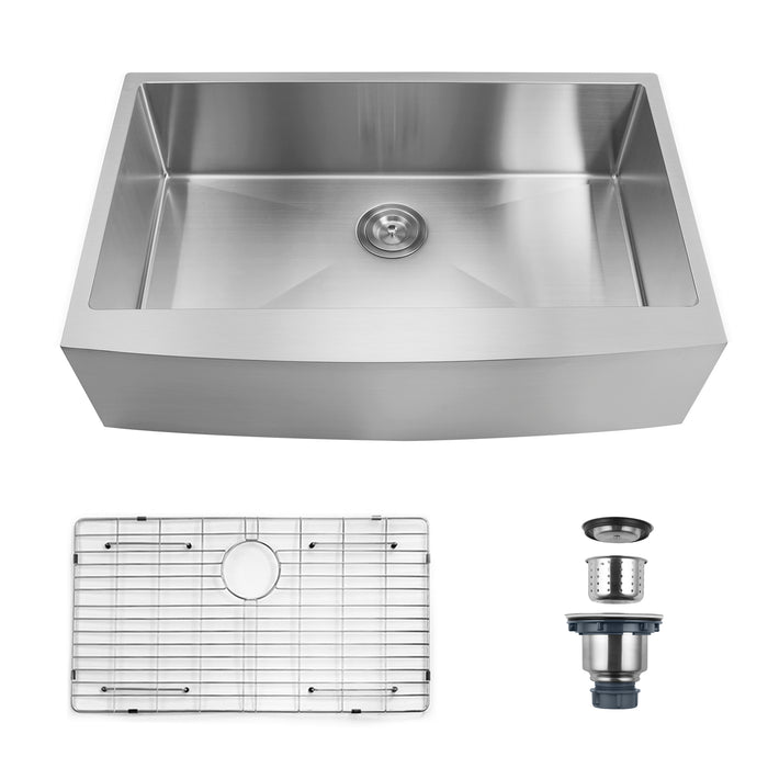 33-inch Farmhouse Kitchen Sink,Single Bowl Stainless Steel 18 Gauge