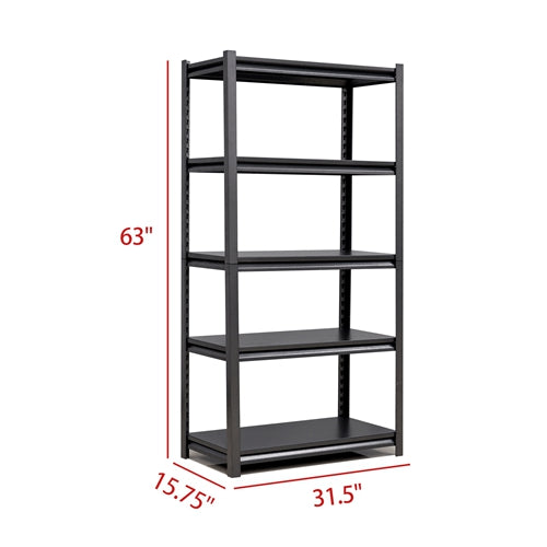 5-Tier Adjustable Metal Shelving Unit, Heavy Duty Shelving Utility Rack for Basement Kitchen Pantry