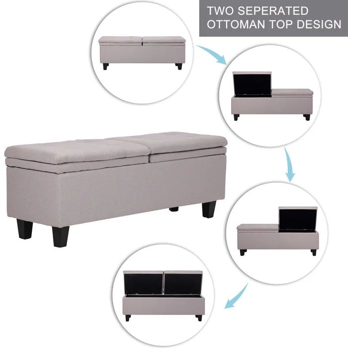 53'' Wide Tufted Rectangle Storage Ottoman