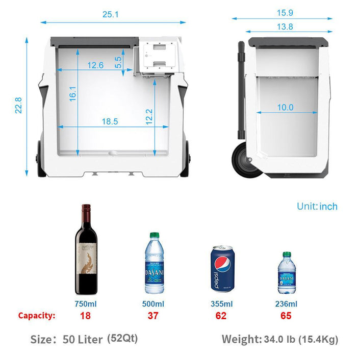 LiONCooler X40A Combo, Portable Fridge Freezer Cooler (42 Quart Capacity) & Extra Backup 173Wh Battery