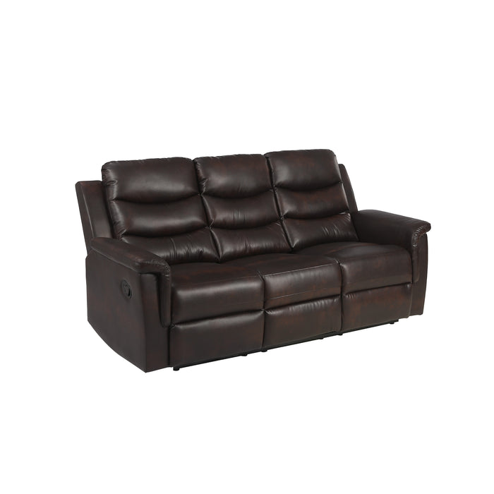 2 Piece Manual Recliner Living Room Set Grey BROWN PU(（This product is an oversized item / LTL )