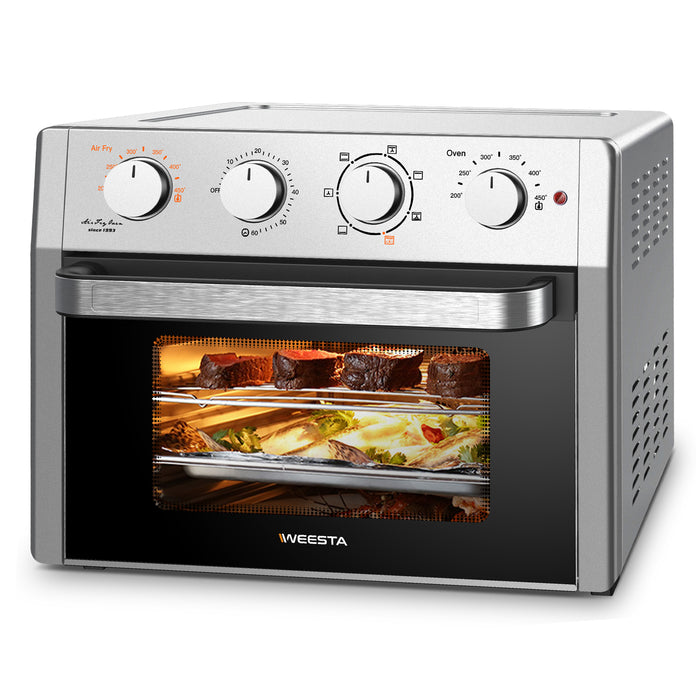 WEESTA Air Fryer Toaster Oven 24 Quart - 7-In-1，with Air Fry, Roast, Toast, Broil & Bake Function