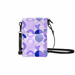 Uniquely You Small Cell Phone Purse, Purple and Blue Geometric Print -