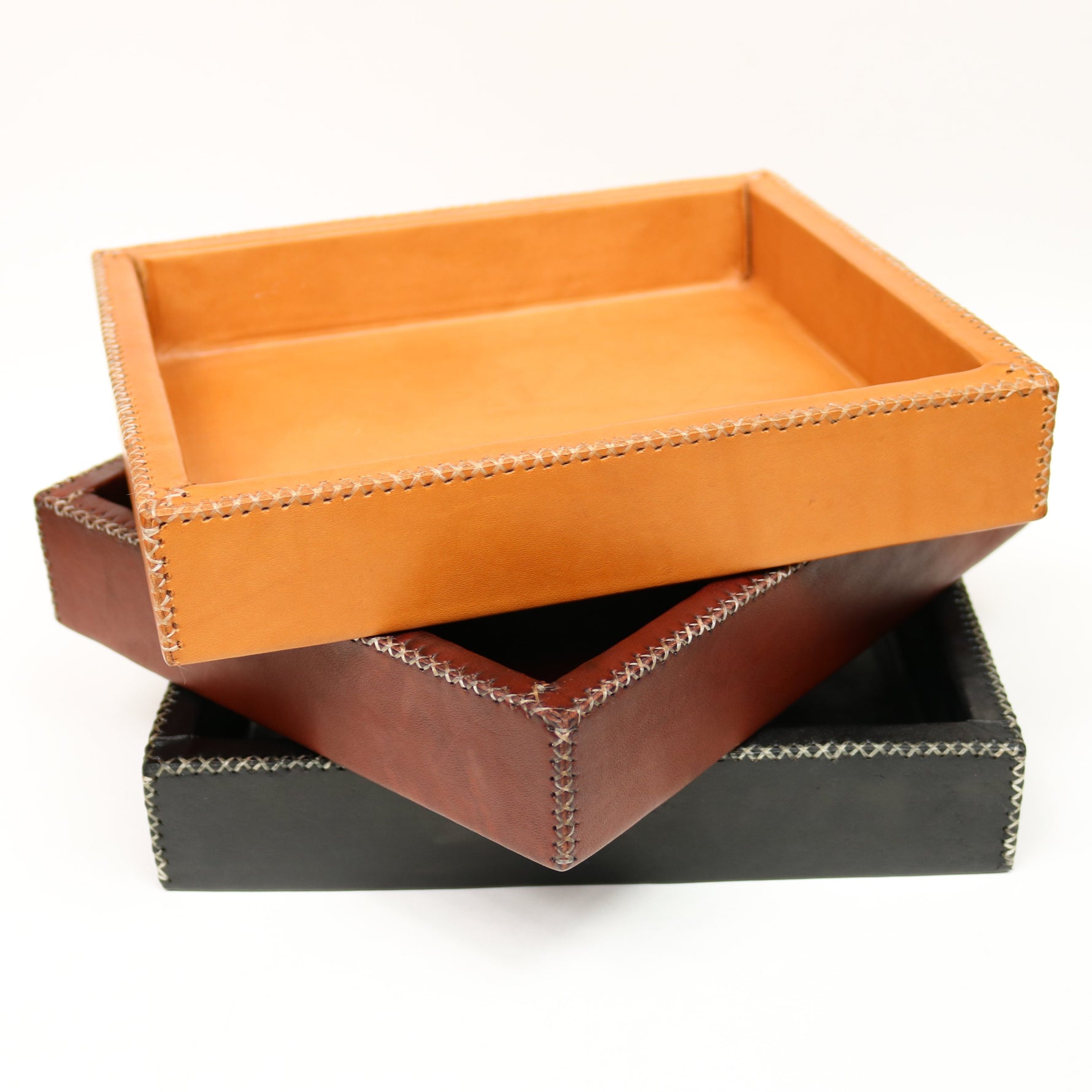 Monedas | Cedar & Leather Valet Tray