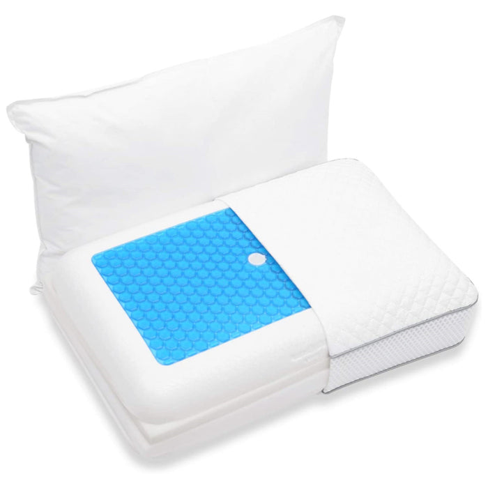 Adjustable Memory Foam Pillows 5-Layer Cores Gel-Infused Surface Cotton Cover Cooling Bed Pillow For