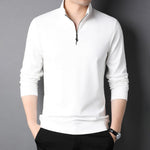 Mens Casual Stand Collar Long Sleeve Top