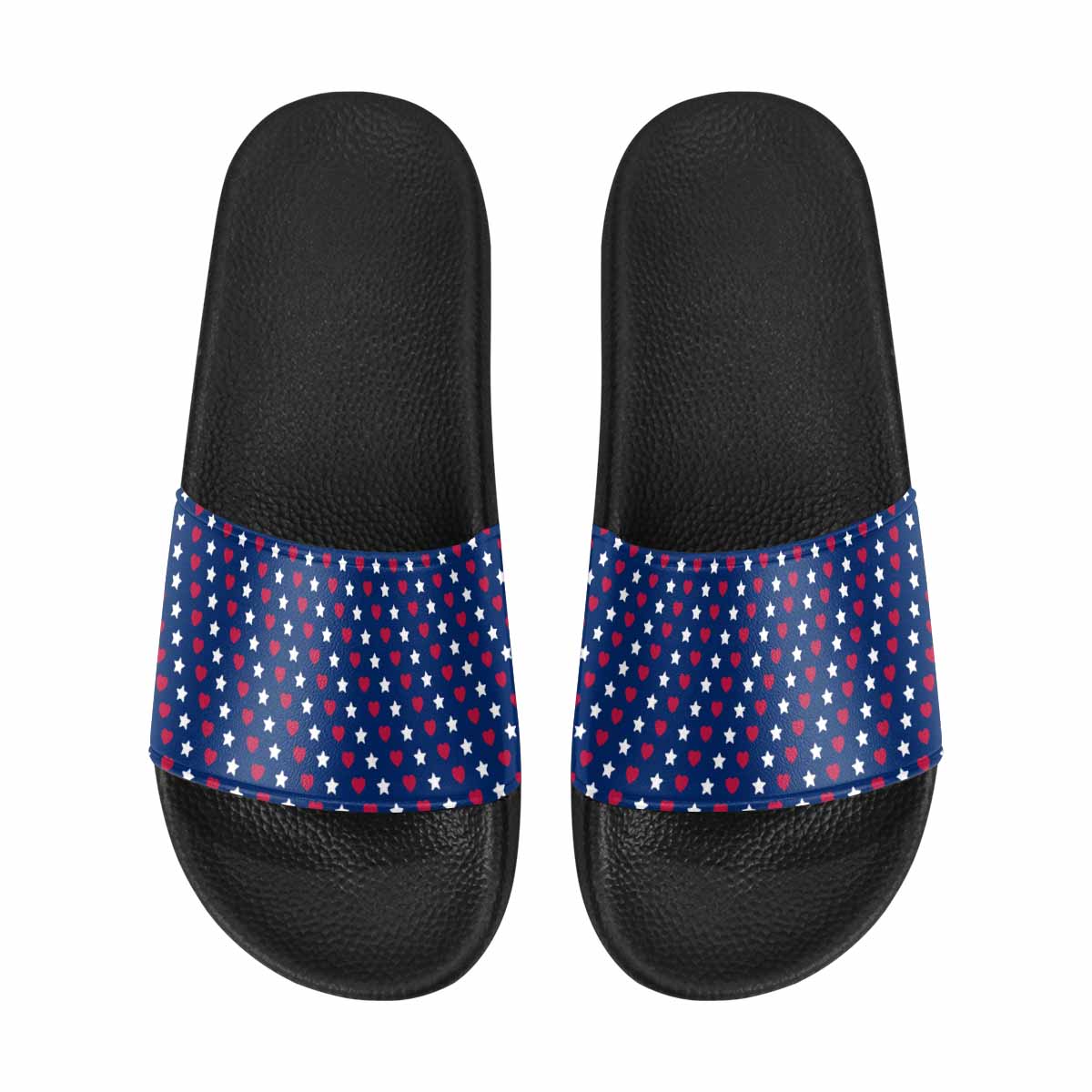 Uniquely You Mens  Slide Sandals, Red White Blue - Stars and Stripes