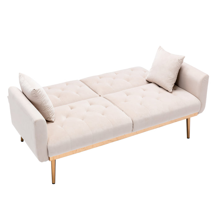 Velvet Sofa , Accent sofa .loveseat sofa with rose gold metal feet