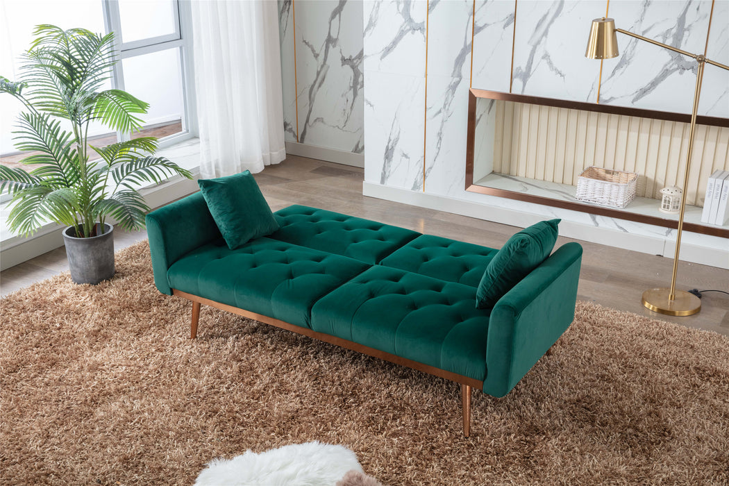 Velvet Sofa , Accent sofa .loveseat sofa with rose gold metal feet