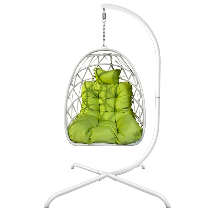 Swing Egg Chair with Stand Indoor Outdoor Rattan Basket Hanging Chair（Banned selling homedpot、lowes）