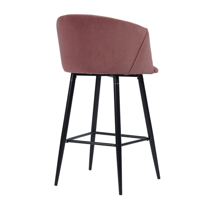 Velvet High Stool with Backrest