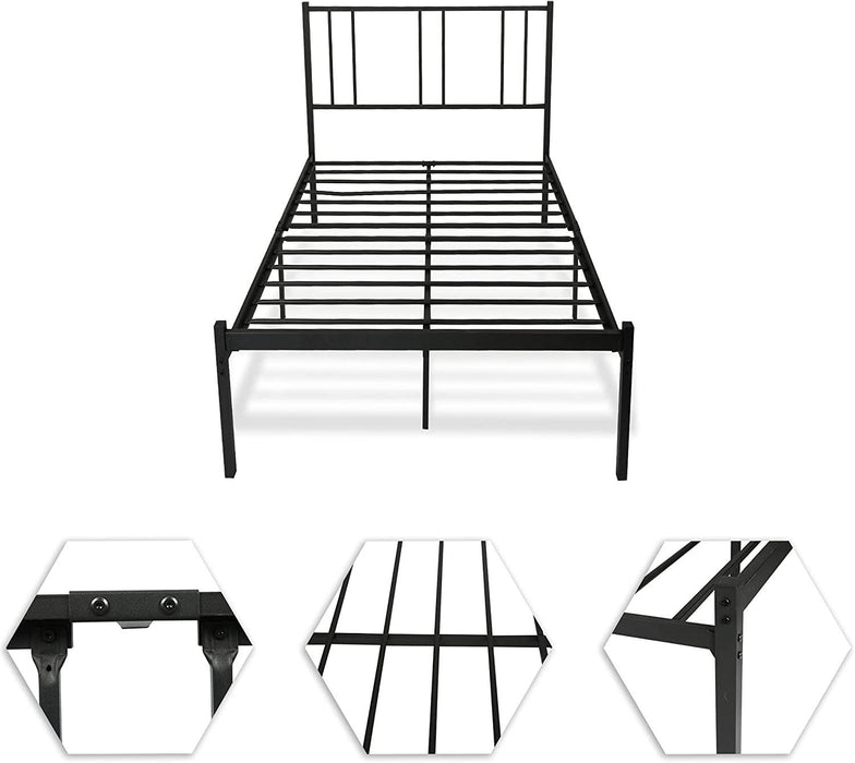 Twin Bed Frame No Box Spring Needed, Sturdy Metal Frame Noise Free, Easy to Assemble