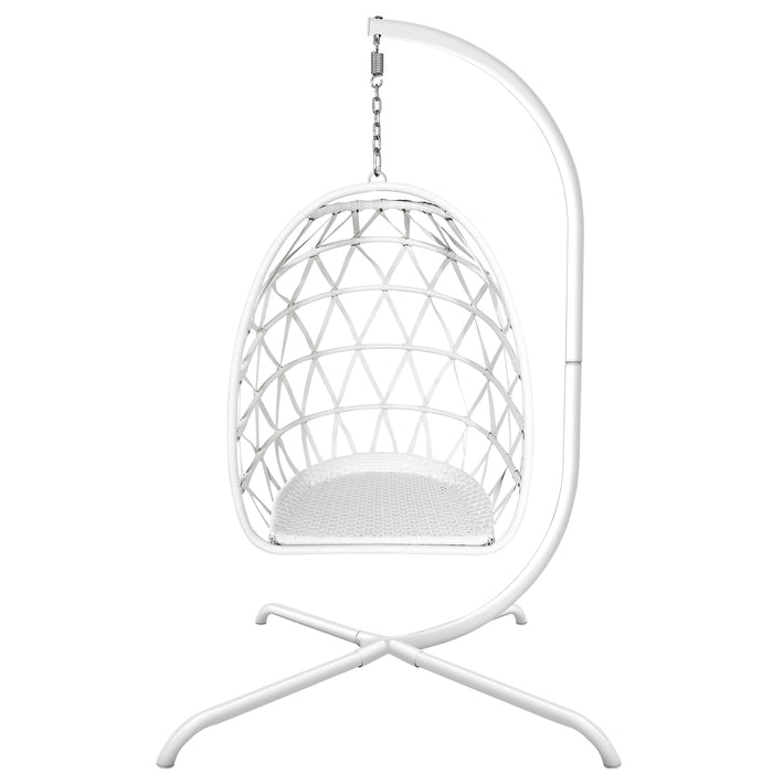 Swing Egg Chair with Stand Indoor Outdoor Rattan Basket Hanging Chair（Banned selling homedpot、lowes）