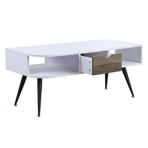 Coffee Table, White & Black Finish