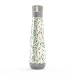 Green Falling Leaves Water Bottle