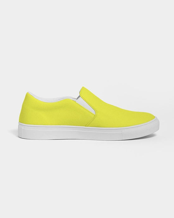 Mens Sneakers, Yellow Low Top Canvas Sports Shoes - O7Z475