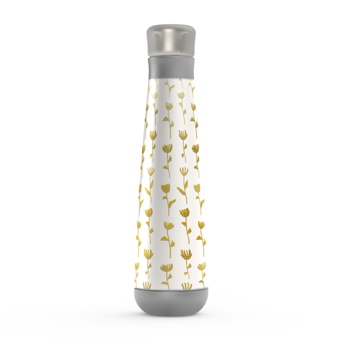 Gold Ink Flower Water Bottle